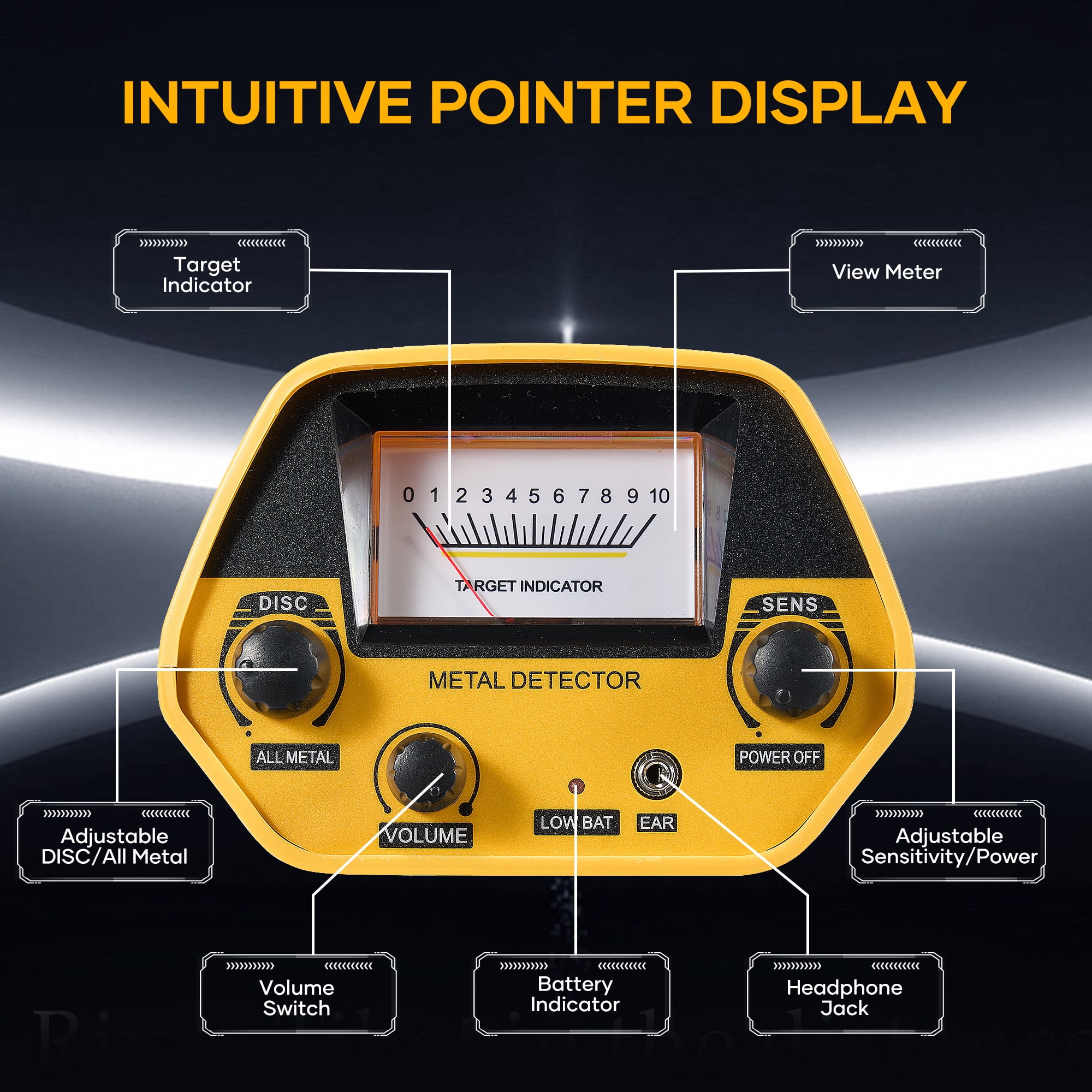 Yellow Metal Gold Detector 6 Antennas Handhold Professional Long Range 800m Diamond Finder Underground Gold Metal Detector Underground Long Range Meta : YELLOW JACKET Metal Detector for Adults, Waterproof