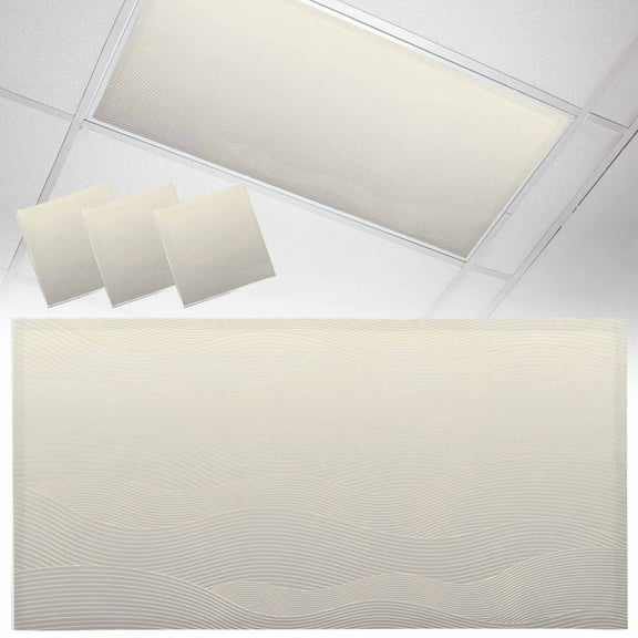 3 Pack Abstract Gradient Fluorescent Light Covers for Ceiling Lights Line Art Magnetic Ceiling Light Covers Overhead Light Filters for Office Classroom Home