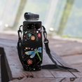 thumbnail image 3 of FOR U DESIGNS Dragonfly Water Bottle Carrier Holder with Adjustable Strap Hippie Flower Water Bottle Cover for Girls 12-14 Women Water Bottle Crossbody Bag with Phone Pocket, 3 of 7
