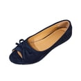 thumbnail image 2 of DIVVce Peep Toe Bow Flats For Women Suede Slip On Comfortable Casual Footwear, 2 of 8