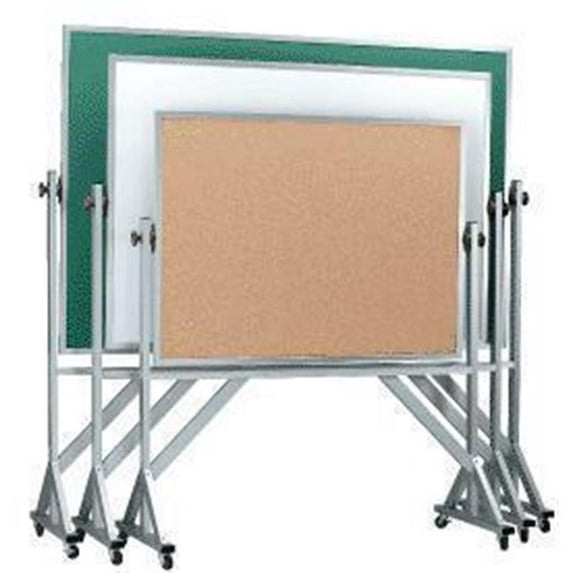 AARCO Products RC3648B Red Oak Revolving Composition Chalkboard on Both Sides