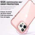 thumbnail image 2 of Shockproof Clear Design for iPhone 13 Pro case, Certified 6.6ft Drop Protection, Raised Edges Protect Camera and Screen, Double Anti-Collision Design Pink, 2 of 12