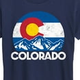 thumbnail image 3 of Instant Message - Retro Colorado Flag Mountains - Vacation Destination - Women's Short Sleeve Graphic T-Shirt, 3 of 6