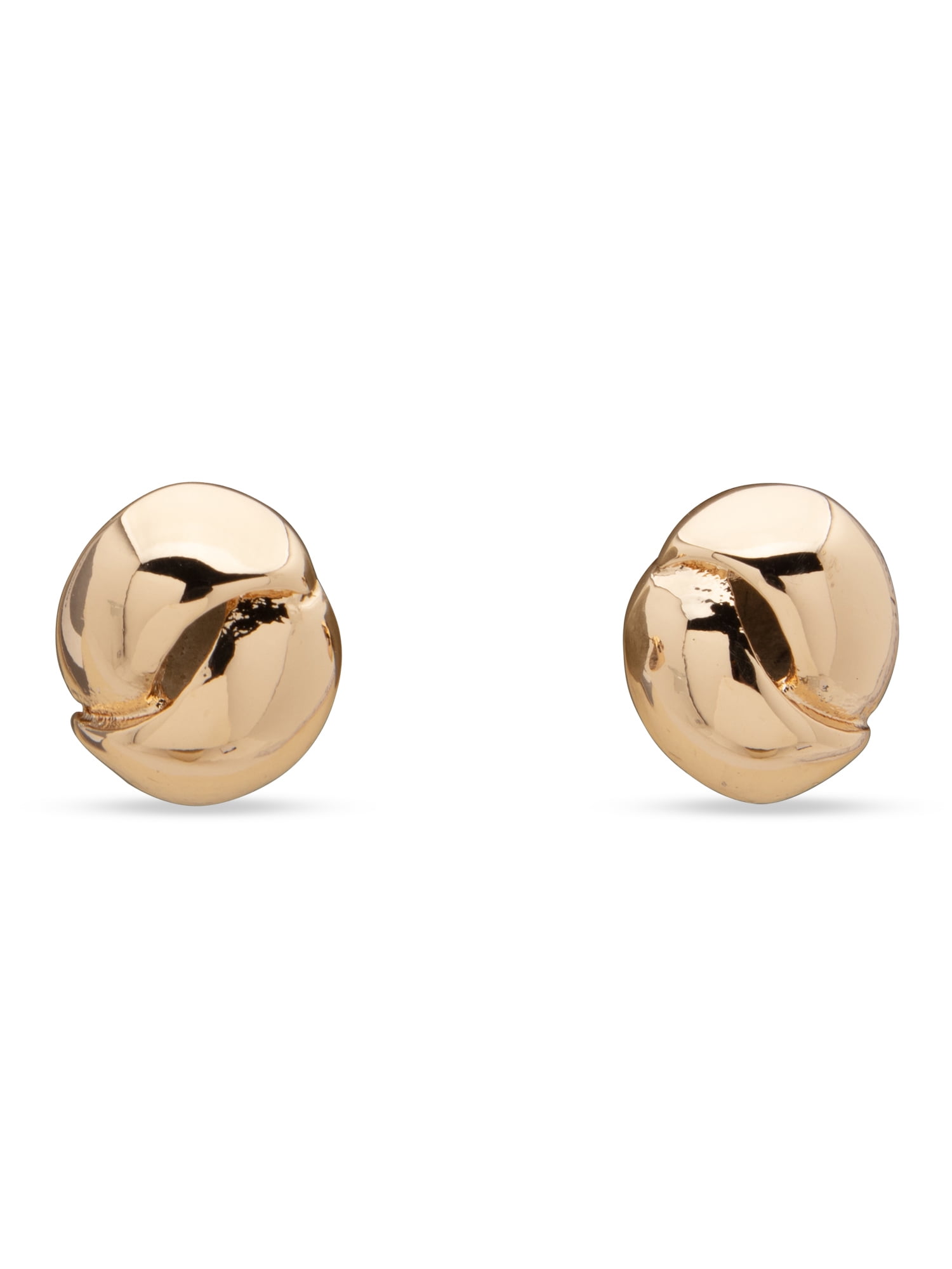 Chaps Womens Gold Tone Knot Post Button Stud Earrings