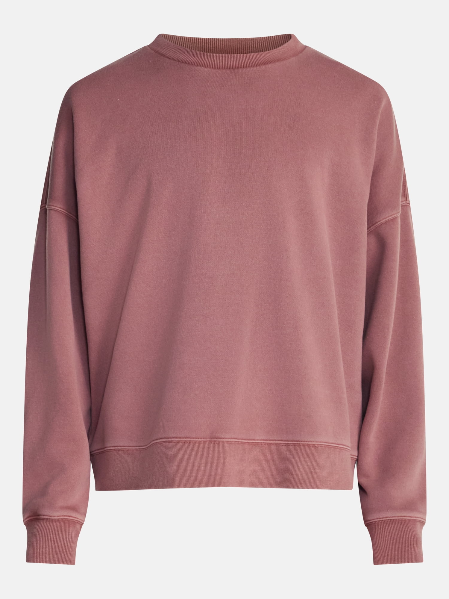 No Boundaries Crewneck Fleece Sweatshirt with Long Sleeves, Men's XS-4XLT