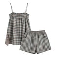 thumbnail image 4 of 2026 New Women Gingham Two Piece Set Sleeveless Tank Top and Plaid Shorts Pajama Set Sleepwear Y2k Summer Outfits, 4 of 4