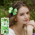 thumbnail image 6 of St. Patrick's Day Hair Clips - 4-Pack Green Bow Hair Accessories for Kids, Festive Irish Holiday Clips for Girls & Boys Ages 3-12, Safe & Comfortable Hair Bows, 6 of 6