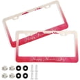thumbnail image 2 of GZHJMY Valentine's Day Heart License Plate Frames, License Plate Covers, 2 Packs Universal Aluminum Tag Frame with 2 Holes & Screw Caps for Front and Rear Car Tags, Round Hole Decorative, 2 of 7