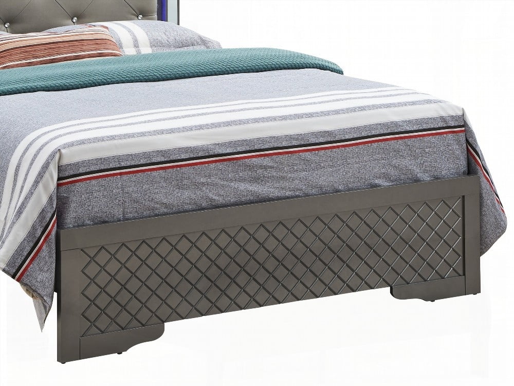 King Size Metal Platform Bed Frame with No Box Spring, Black for Master Bedroom