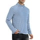 thumbnail image 4 of Camiseta de Cuello Alto a Rayas INSPIRE CHIC para Hombre, Pullover de Mangas Largas, Camiseta a Rayas XL Azul Marino Blanco, 4 of 6