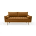 thumbnail image 3 of Enor Furniture Newport 70" Upholstered Modern Velvet Sofa in Brown, 3 of 8