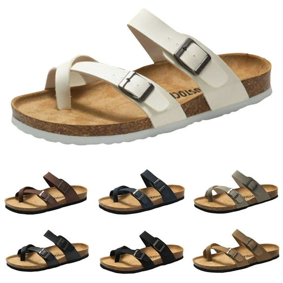 Jkety Wedge Sandals for Women Womens Sandals Shoes Comfort Walking with Non Slip on Casual Summer Beach Shoes Dress Ankle Elastic Flats Grey,5.5