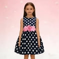thumbnail image 2 of LIJCC Girls' Sleeveless Polka Dot Dress - Flower-Accented Belt Detail - Cute Design - Ideal for Casual Outings, Playdates & Special Occasions, 2 of 4