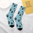 thumbnail image 4 of Uemuo Cute Dog Footprints Printed Kids Boys Socks Seamless Crew Socks Crazy Funny Athletic Sport Socks for Children, 4 of 6