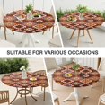 thumbnail image 7 of Elasticized Round Tablecloth Bohemian Floral Pattern, Secure Fit for 52-56 Inch Tables, Vibrant Table Cover for Indoor Outdoor Use, 7 of 7