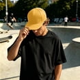 thumbnail image 2 of XIAOCHA Men's Solid Baseball Cap Breathable Dad Hat Farm Snapback Hat,Yellow, 2 of 4