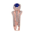 thumbnail image 4 of Mauli Jewels 1.55 Carat Natural Round Shape Tanzanite And Diamond Trio Ring Set In 10K Rose Gold, 4 of 6