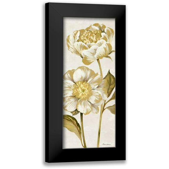 Gladding, Pamela 8x14 Black Modern Framed Museum Art Print Titled - Touch of Gold Panel Cream II