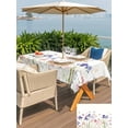 thumbnail image 4 of Outdoor Tablecloth with Umbrella Hole and Zipper, Spring Floral Rectangle Table Cloth 52x70 Inch Waterproof Tablecloth, Watercolor Summer Botanical Flowers Picnic Table Cover for Patio Camping, 4 of 7
