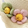 thumbnail image 6 of Girls Straw Hat Purse Bag Set Lace Brim Flowers Pearl Summer Beach Sun Hat Princess Shoulder Crossbody Bag Chin Strap, 6 of 7