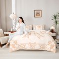 thumbnail image 4 of Erosebridal Teens Kawaii Watercolor Bow Bedding Comforter Set 7-Piece,Bohemian Damask King Bedding Sets for Girls,Ultra Soft Home Decor, 4 of 6