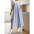 thumbnail image 3 of LMLYSoH Women's Spring Summer Overall Dress Sleeveless Tie Shoulder Loose Striped Plus Size Dresses, 3 of 9