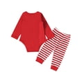 thumbnail image 5 of WIBACKER Baby Boy My 1st Christmas Outfits Newborn Infant Long Sleeve Romper + Deer Striped Pants 2Pcs Set 3-6M, 5 of 11