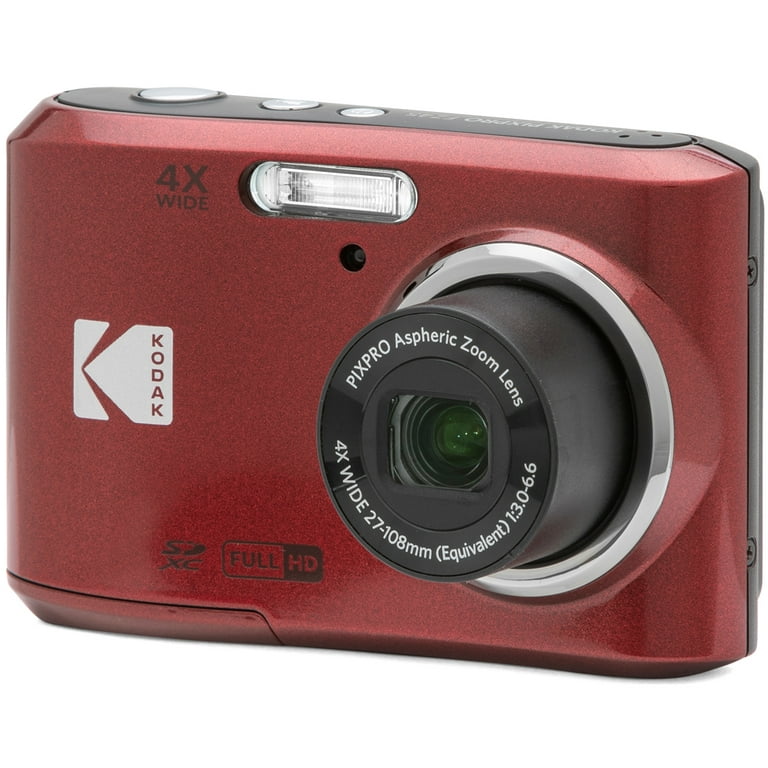  Kodak PIXPRO FZ45 Digital Camera (Red) Bundle with 32GB Class  10 UHS-I U1 SDHC Memory Card and AA High-Performance Alkaline Batteries  (4-Pack) (3 Items) : Electronics