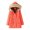 Dark Orange, variant on Winter Women Cotton Coat Drawstring Waist Slim Fit Waist Faux Fur Hood Fleece-lined Zip-up Press Button Closure Jacket Windproof Mid Length Outerwear