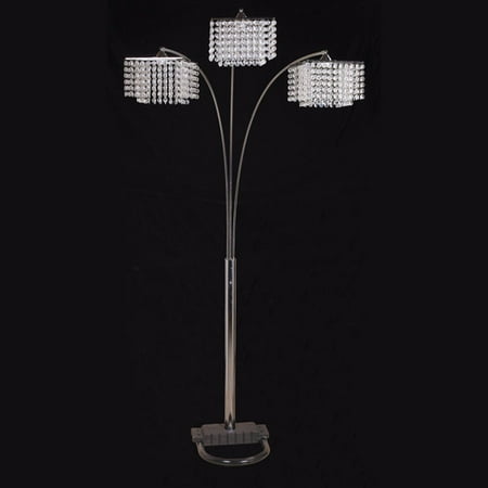 German Crystal Lamp - Ore International Inc. 3-Crystal Inspirational Floor Lamp