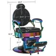 thumbnail image 6 of BarberPub Multicolor Heavy Duty Barber Chair with Headrest, All Purpose Antique Hydraulic Reclining Salon Chair, 6 of 12