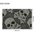 thumbnail image 3 of Dreamtimes Skull Paisley Halloween Bath Mat for Bathroom Shower U Shape Toilet Rugs Contour Carpet Set, Fluffy Absorbent & Machine Washable, 2 Piece, 3 of 6