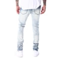 thumbnail image 4 of GFTD LA Los Angeles Men's Iris Skinny Fit Painted Skull Distressed Ripped Jeans (32, Blue), 4 of 5