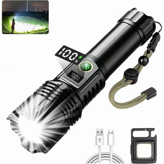 UrFlamp V63 High Lumens Flashlight - 2000 Lumens, USB-C Rechargeable, IP68 Waterproof, 663m Beam