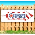 thumbnail image 1 of Fireworks For Sale Red And White Striped Rocket Right 13 oz Vinyl Banner With Metal Grommets, 1 of 4