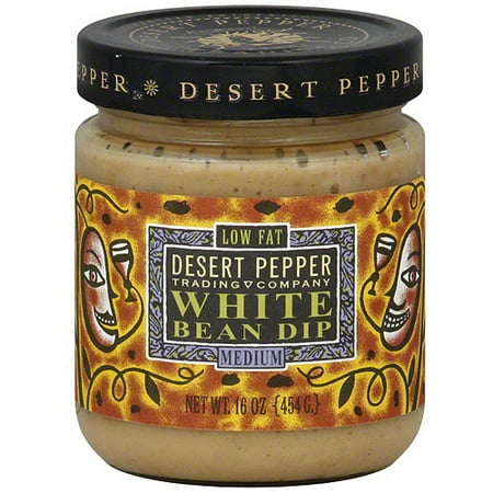 Desert Pepper Medium White Bean Dip, 16 oz (Pack of 6)