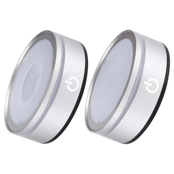 NUOLUX 2Pcs Silver Plastic Crystal Ball Lighting Stand with Touch Switch for Romantic Ambiance