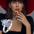 thumbnail image 4 of Anillo de regalo de joyería para mujer con circonita incrustada con personalidad de tortuga saludable,, 4 of 5