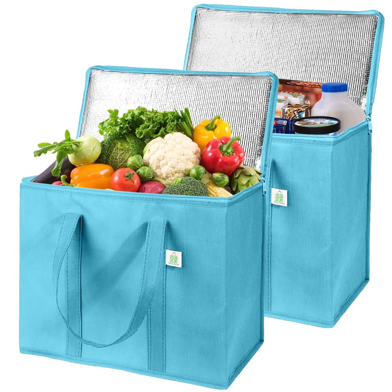 Insulated Reusable Grocery Bag, Durable, Heavy Duty and Extra Large Size - Cyan - image 1 of 8