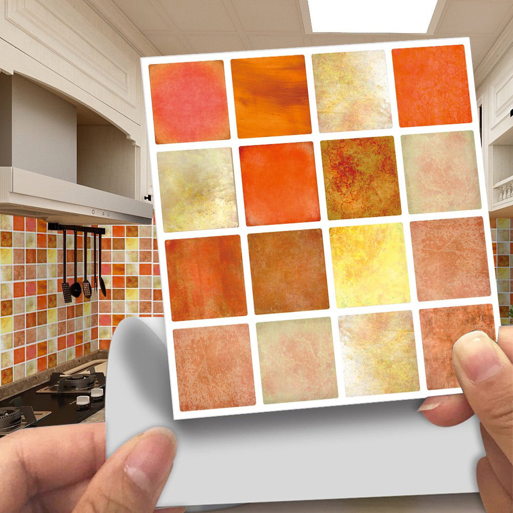 30pc Kitchen Tile Stickers Bathroom Mosaic Sticker Self-adhesive Wall Home Decor