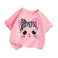 thumbnail image 2 of WOYY Big Girls Cute Graphic T-Shirt Cartoon Cat Print Cotton Short Sleeve T Shirt, 2 of 4