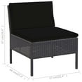 thumbnail image 4 of vidaXL 6 Piece Garden Lounge Set with Cushions Poly Rattan Black, 4 of 5