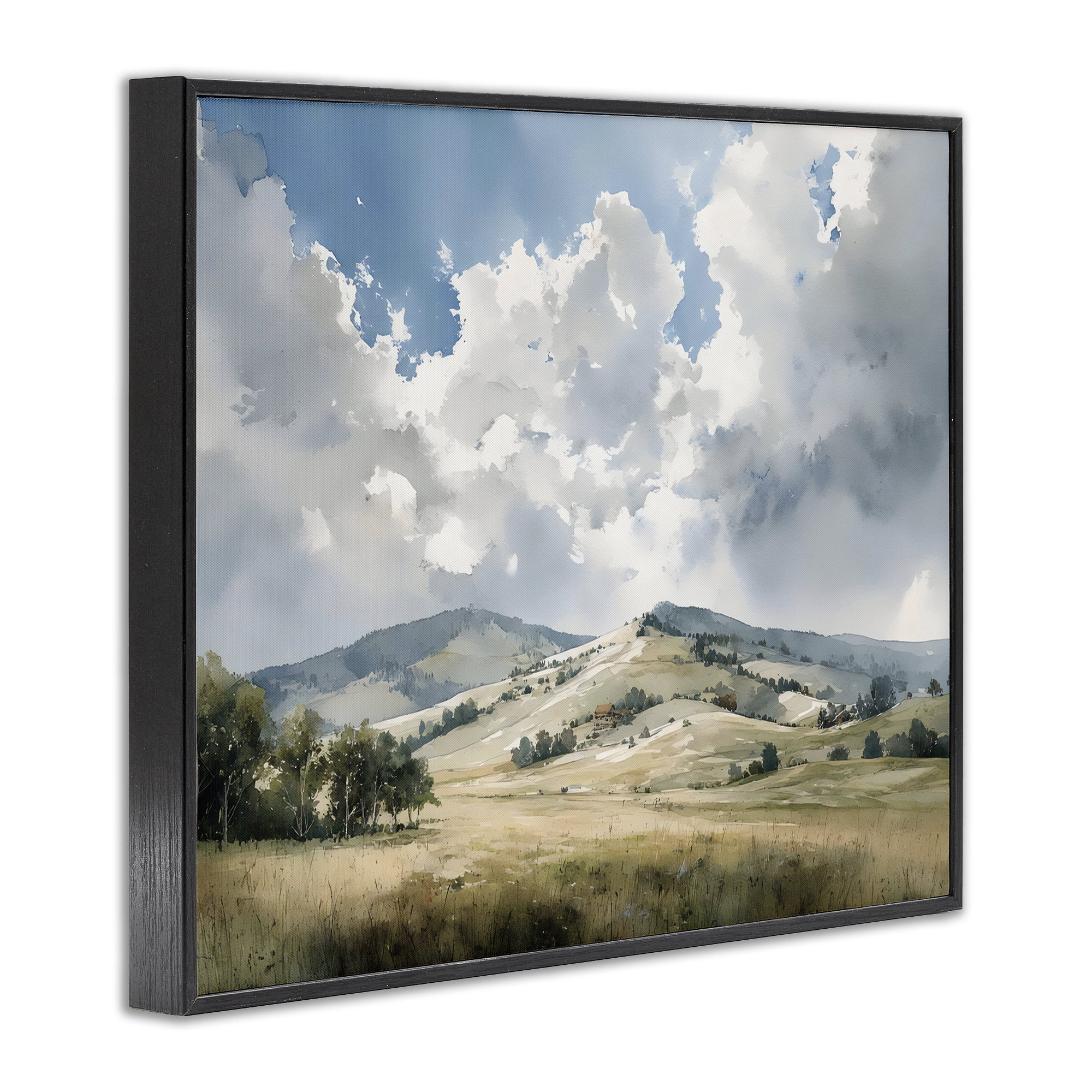 Stupell Industries Tranquil Hills Meadow Black Framed Giclee Art, design by Franklyn Gregory