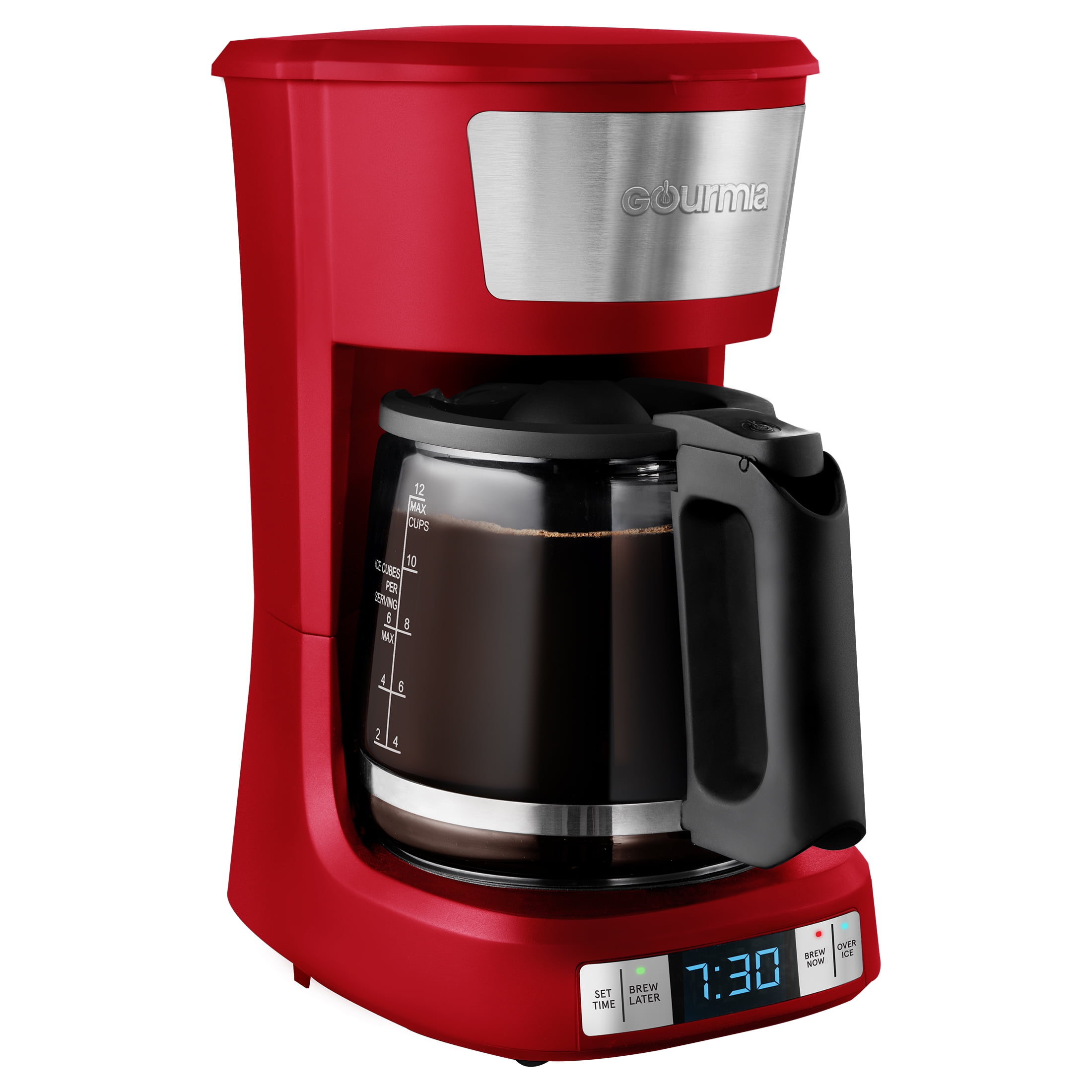 Coffee Machine, Gourmia GCM2865 Programmable Coffee Maker with 12-Cup  Capacity, 3 Brew Strengths and 2 Hour Keep Warm