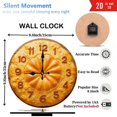 thumbnail image 3 of Unique Creative Pumpkin Clock Wall Decor 10-Inch Silent Wooden Wall Clock, Battery Operated (AA Batteries Not Included), Artistic Home Decor, 3 of 7