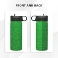 thumbnail image 3 of Yiaed Green Sparkling Shiny Print Water Bottle with Straw Lid, Stainless Steel Double Wall Insulated Water Bottle | Leak-Proof and Spill-Proof Water Bottle, 3 of 8