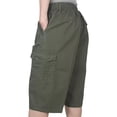 thumbnail image 5 of BVOFAR Big and Tall Cargo Shorts for Men Lightweight Elastic Waisted Outdoor Shorts Below Knee Long Shorts Loose Fit Summer Casual Shorts Army Green XXXXXL, 5 of 7