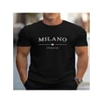 thumbnail image 1 of Milano Italia Graphic Casual Crew Neck T-Shirt, Polyester Knit Fabric, Regular Fit, with Geometric Pattern, for Adults, Summer Short-Sleeve Tee with Slight Stretch, 1 of 5