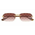 thumbnail image 2 of Gucci GG 1221S 004 Square Rimless Sunglasses Gold with Brown Logo Lens 56mm, 2 of 6