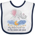 thumbnail image 3 of Inktastic My Nana Loves Me to the Moon and Back Elephant Family Boys or Girls Baby Bib, 3 of 4